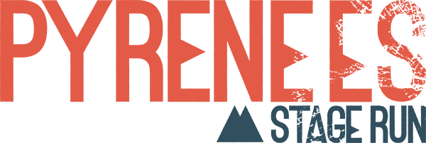 Logo des Pyrenees Stage Run 2026 mit Bergmotiv - We Run 4 Fun!